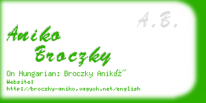 aniko broczky business card